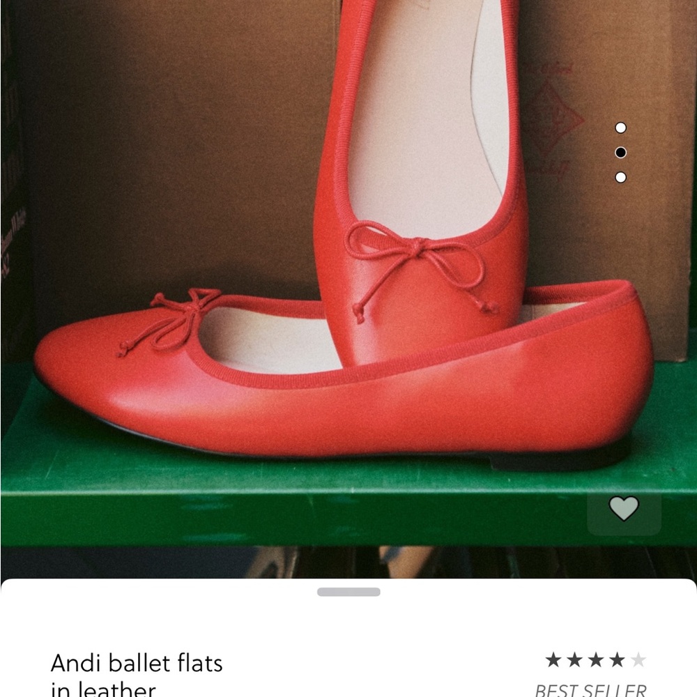 NWT J.Crew Red Leather Ballet Flats